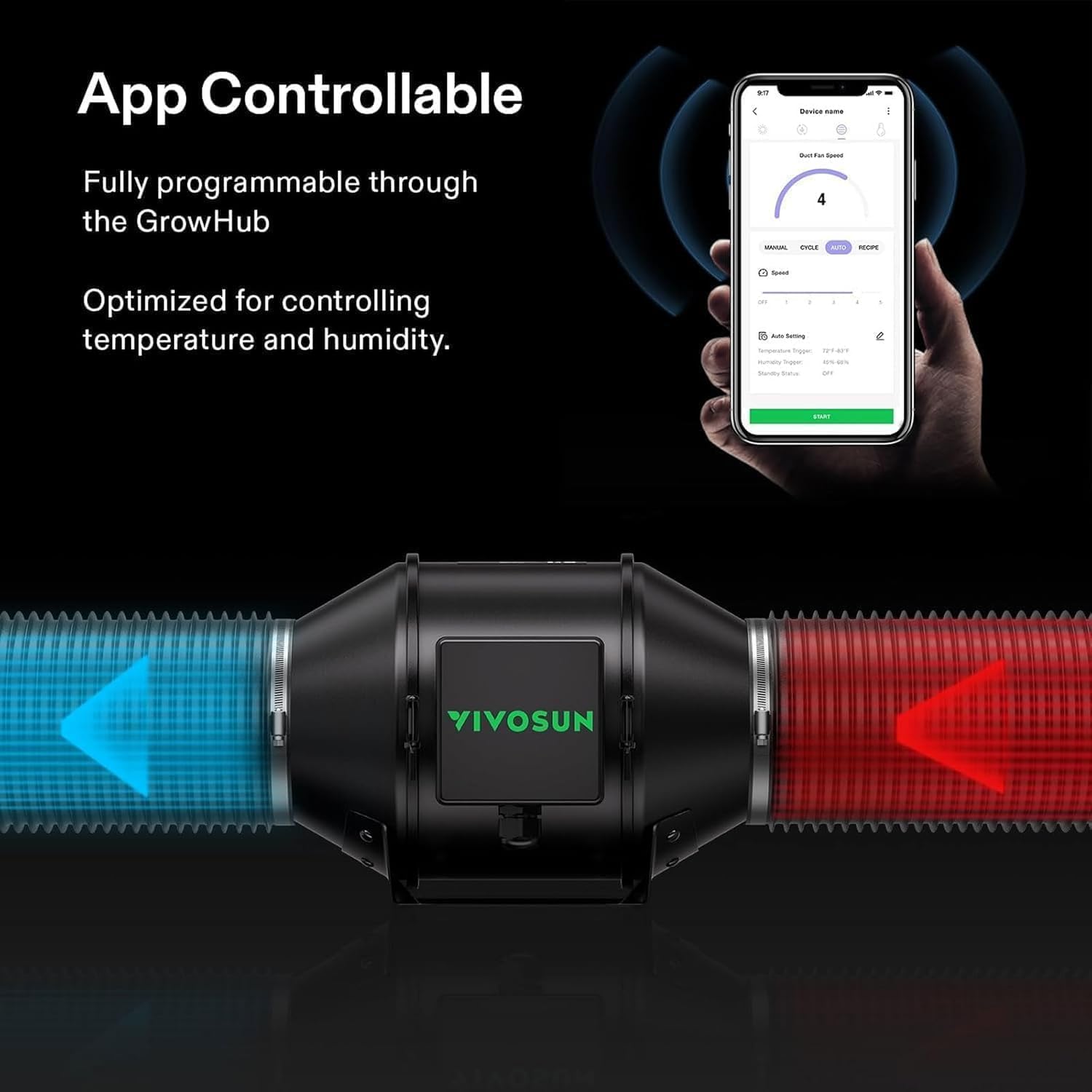 Thumbnail 2 de VIVOSUN Set completo per tenda da grow 60x60x120 cm con lampada LED a spettro completo 100W e GrowHub E42A