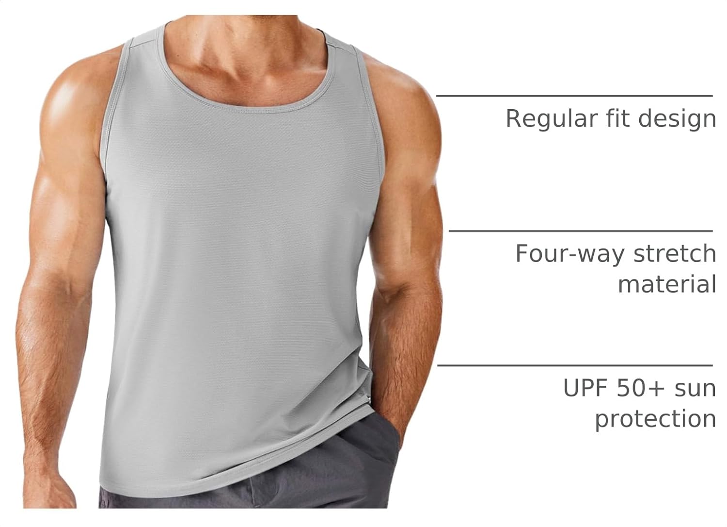 Thumbnail 3 de PINSPARK Men's Tank Tops UPF 50+ Quick Dry Sleeveless Athletic Shirt