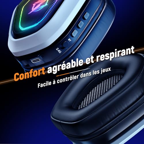 Thumbnail 6 de Ozeino Casque Gaming Sans Fil: liberté, confort et son immersif pour PC, PS5/PS4 et mobile