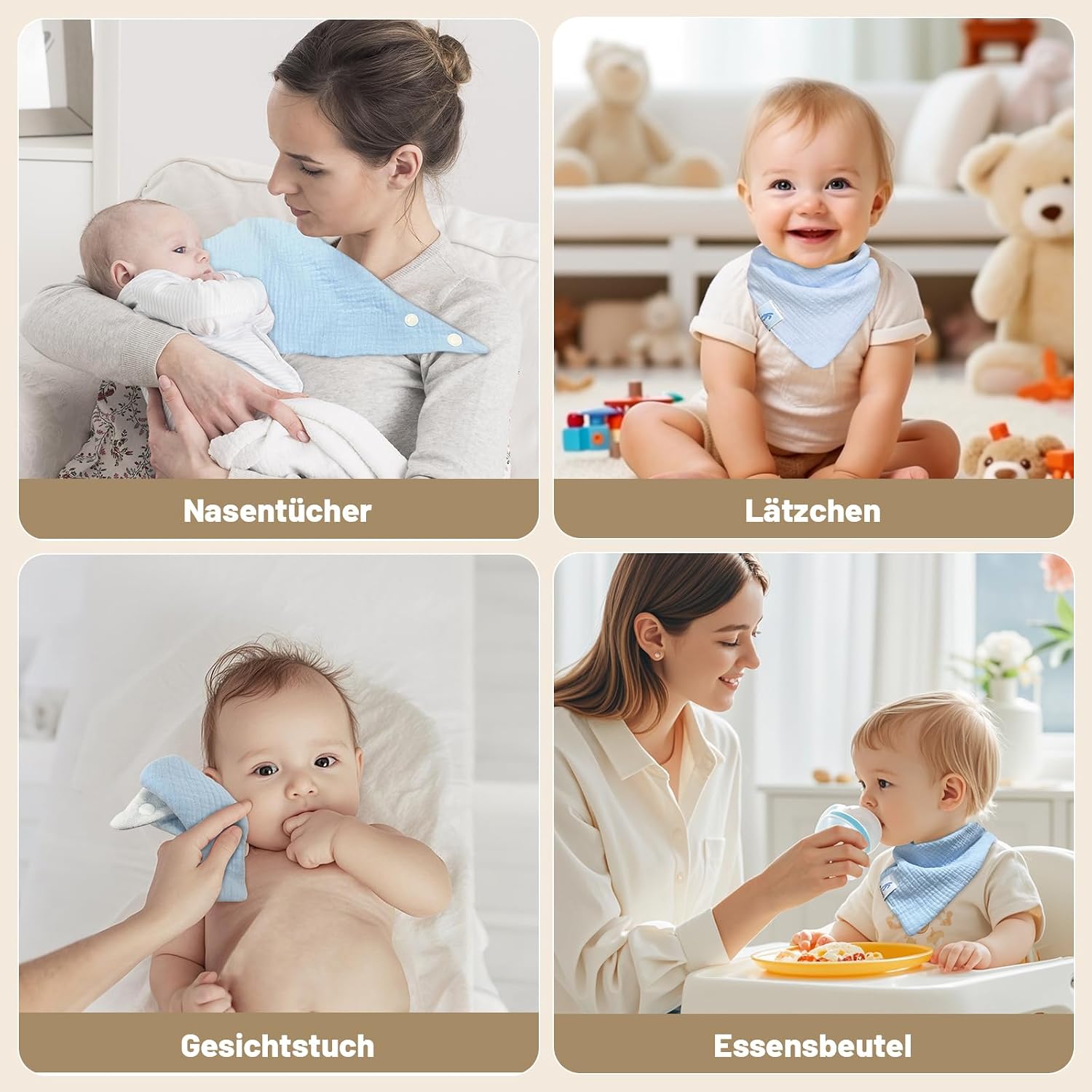 Thumbnail 4 de Baby Lätzchen Dreieckstuch 12er Pack