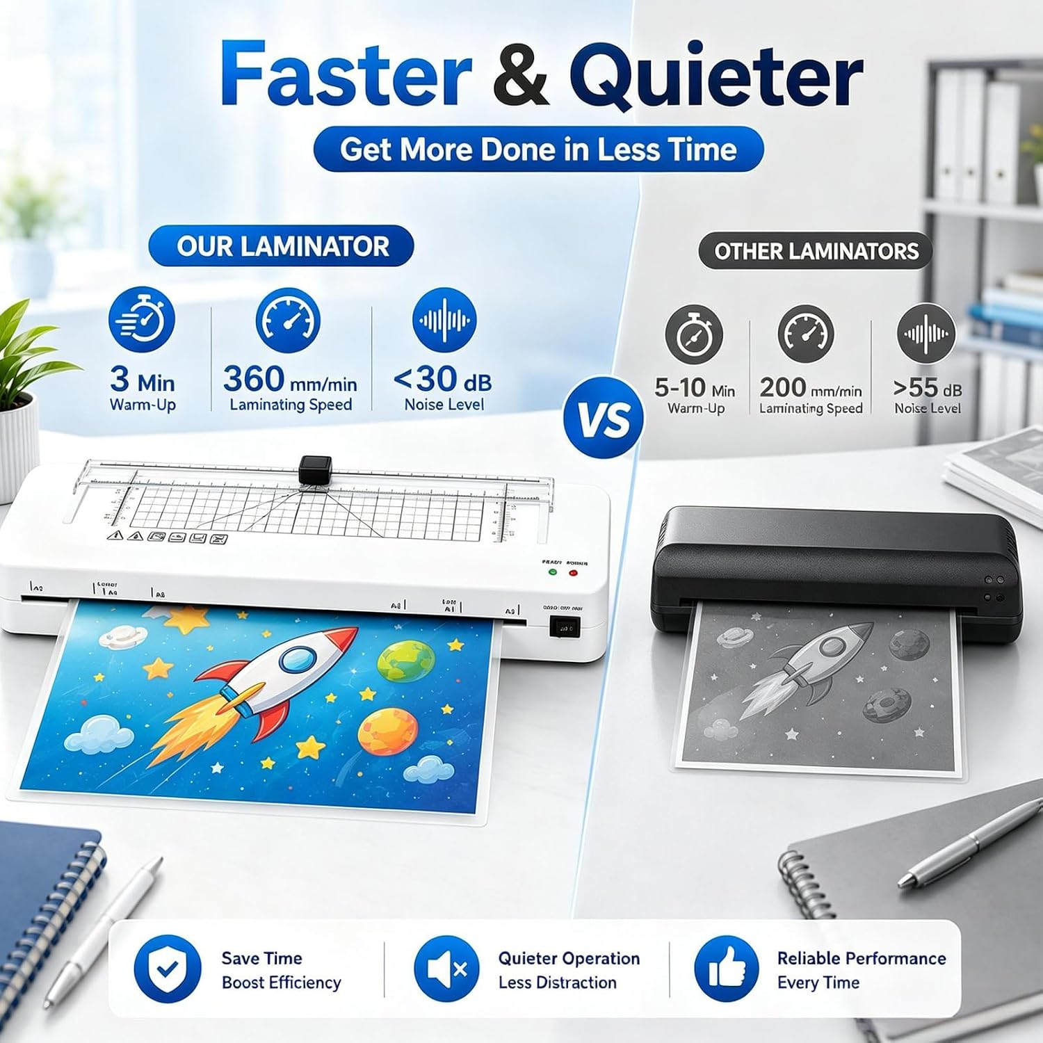 Detalle 2 de Laminator for A3: Thermal and Cold double‑mode with Built‑in Cutter & Corner Rounder (A3+10pics Set)