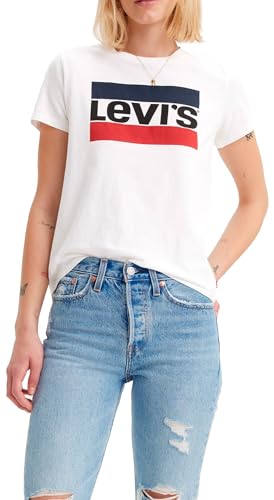Detalle de Levi's The Perfect Tee Donna White M - T-shirt sporty dal taglio regolare