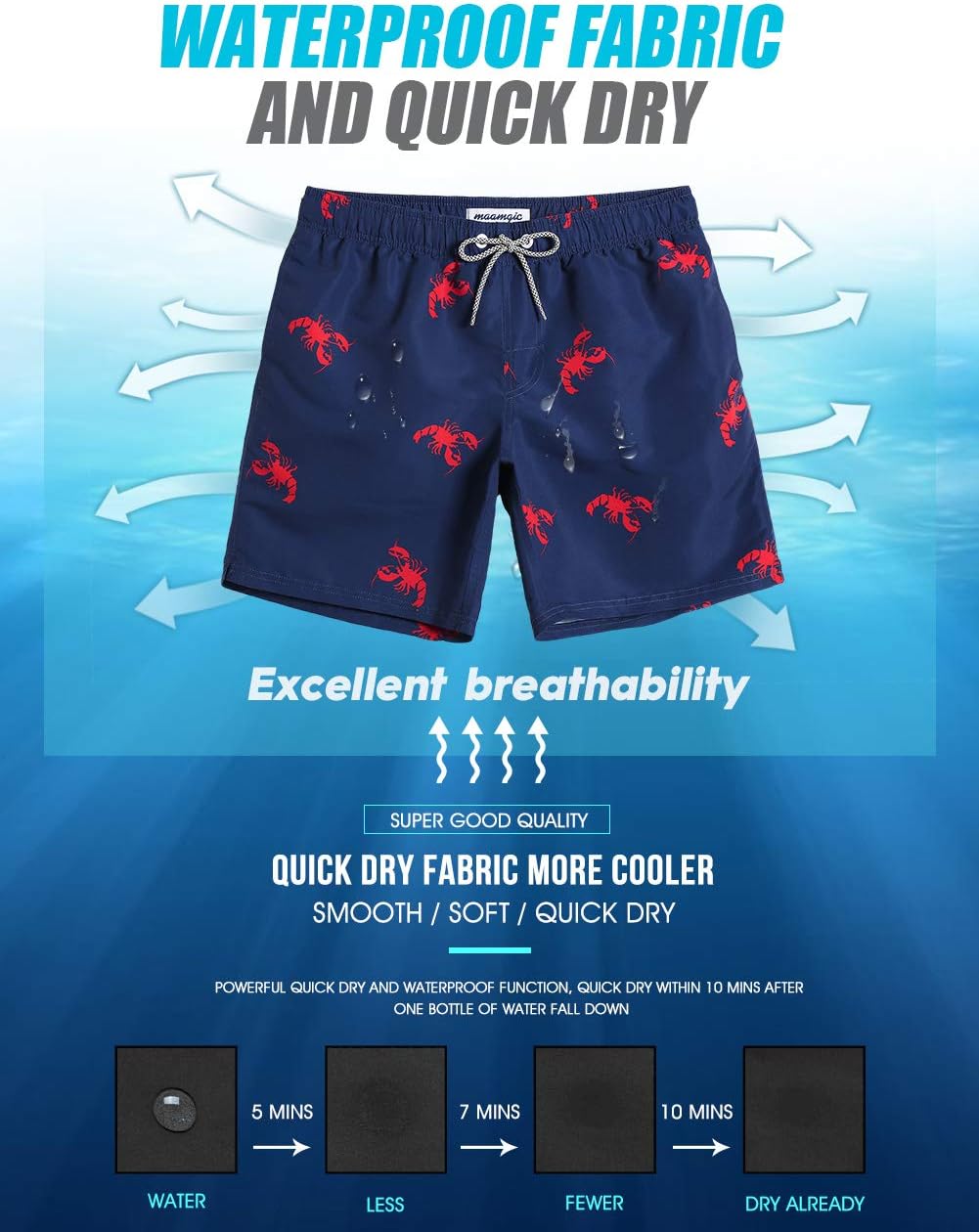 Thumbnail 5 de MaaMgic Men's Quick Dry Swim Shorts
