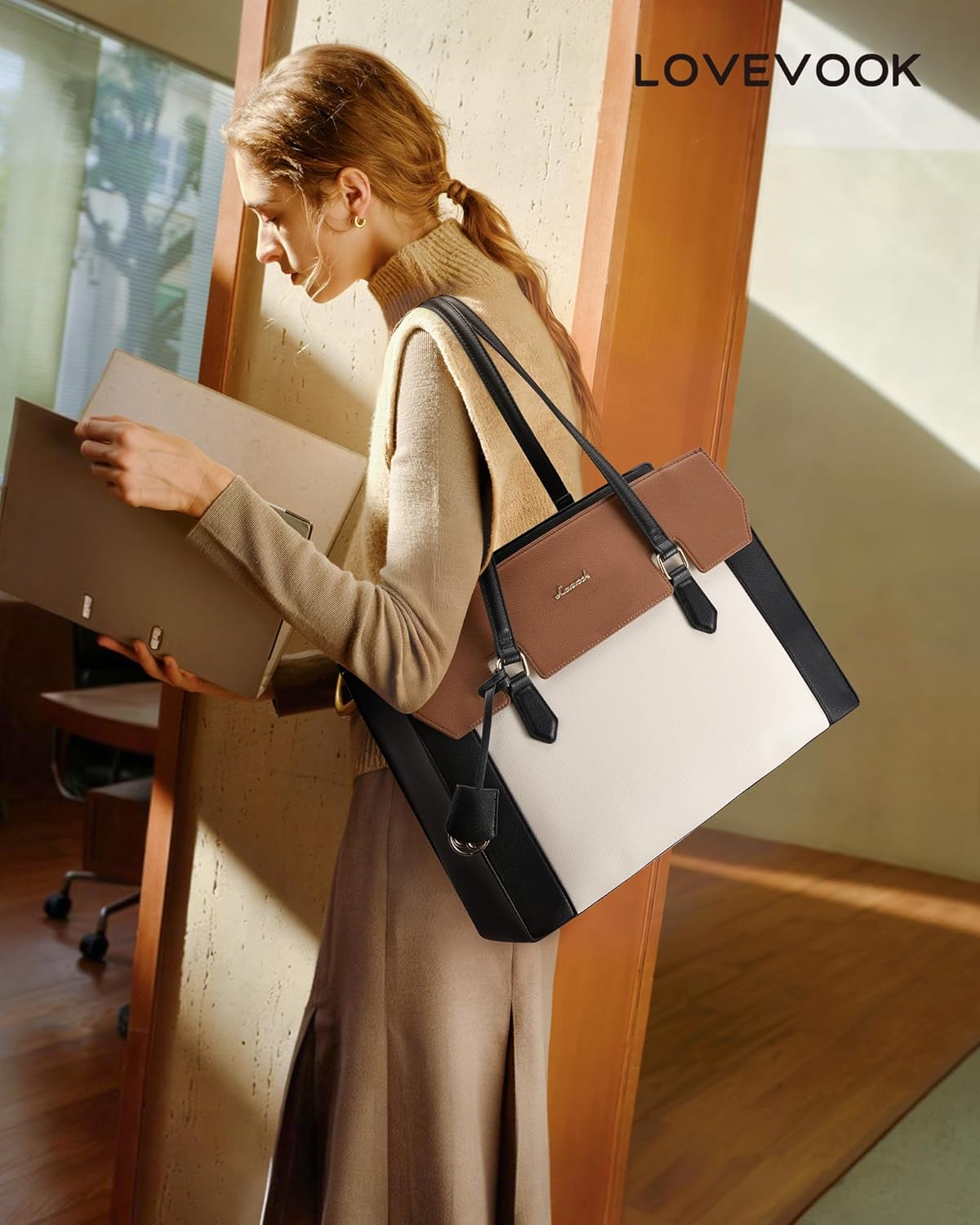 Thumbnail 1 de LOVEVOOK Damen Handtasche & Laptoptasche bis 15,6 Zoll – Shopper Tote Bag für Büro, Uni & Schule