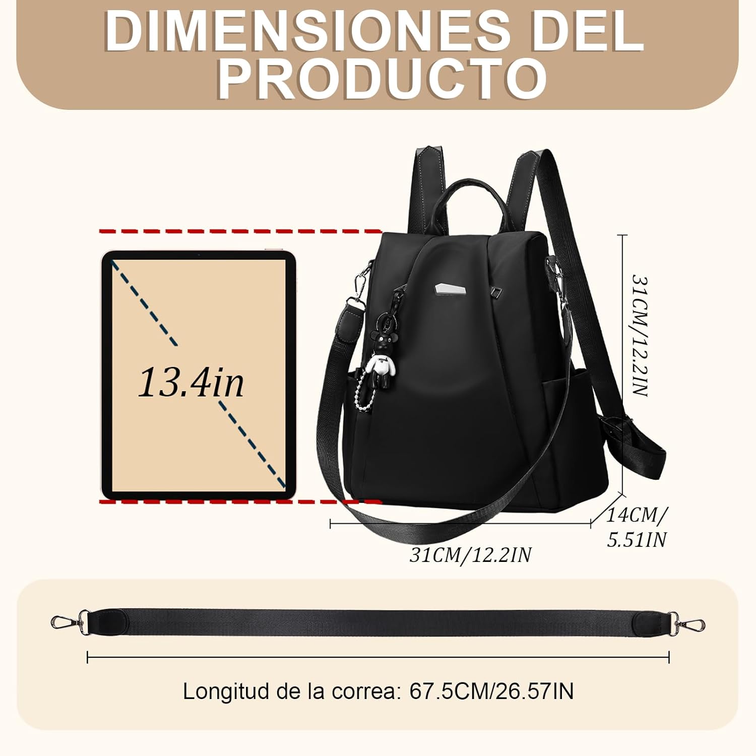 Thumbnail 4 de Eshow Mochila Antirrobo para Mujeres y Chicas 🎒 Multifuncional