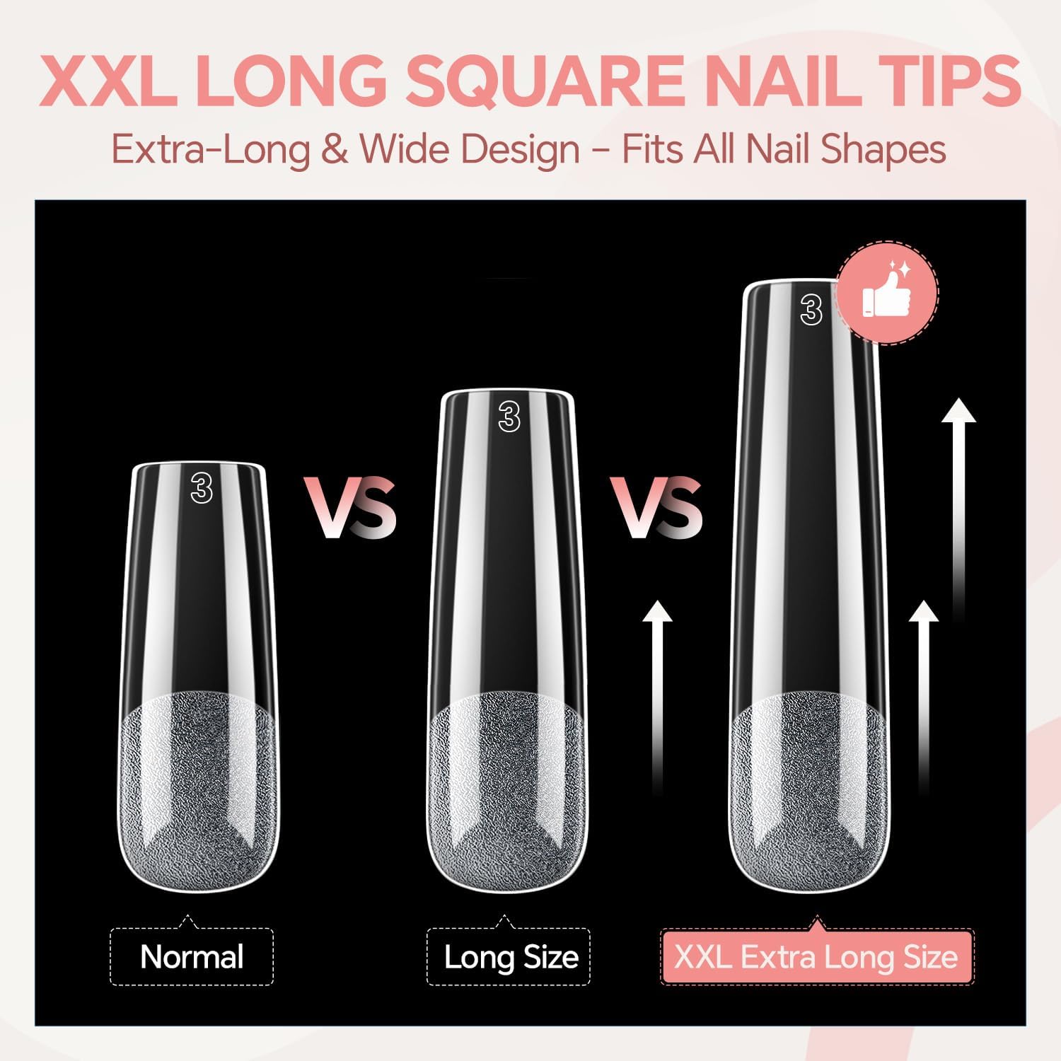 Thumbnail 3 de Extra Long Square Nail Tips, 120 Pieces