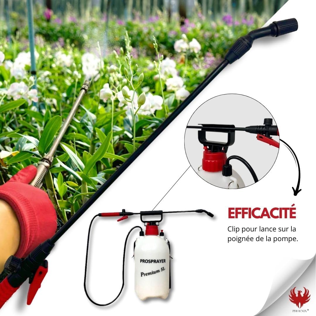 Detalle 2 de Phoenix pulvérisateur de jardin 5 L à pression manuelle avec lance et sangle