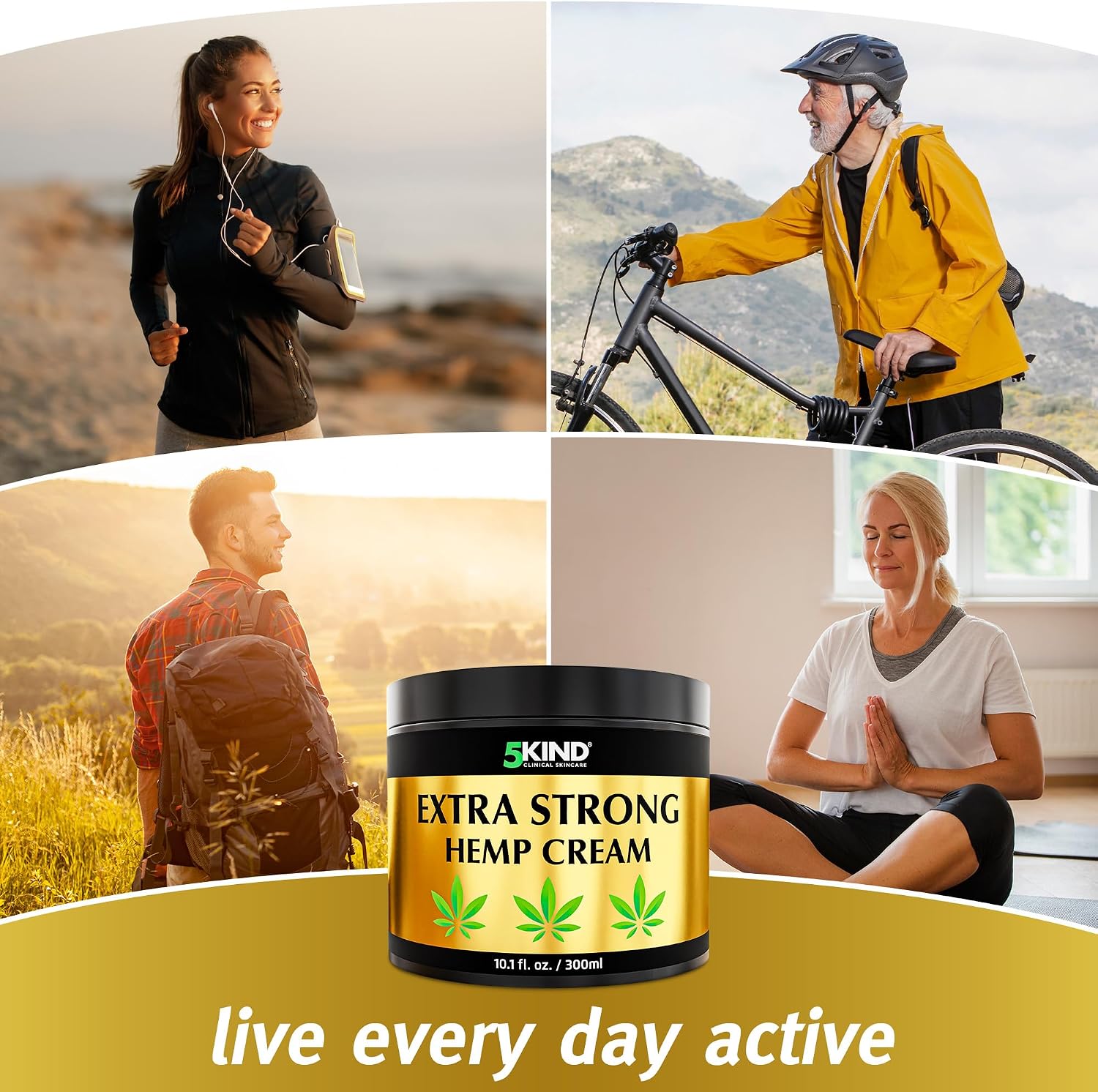 Thumbnail 3 de 5kind Extra Strong Hemp Cream 10.1 fl oz – Maximum Strength Muscle Rub