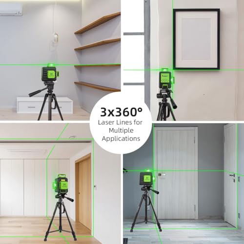 Detalle de Huepar 3x360 Kreuzlinienlaser B03TP mit Stativset 47 Zoll