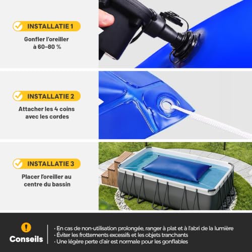 Thumbnail 7 de Biigdan Flotteur Hivernage Piscine 120 x 240 cm — Coussin hivernage robuste pour piscine hors sol
