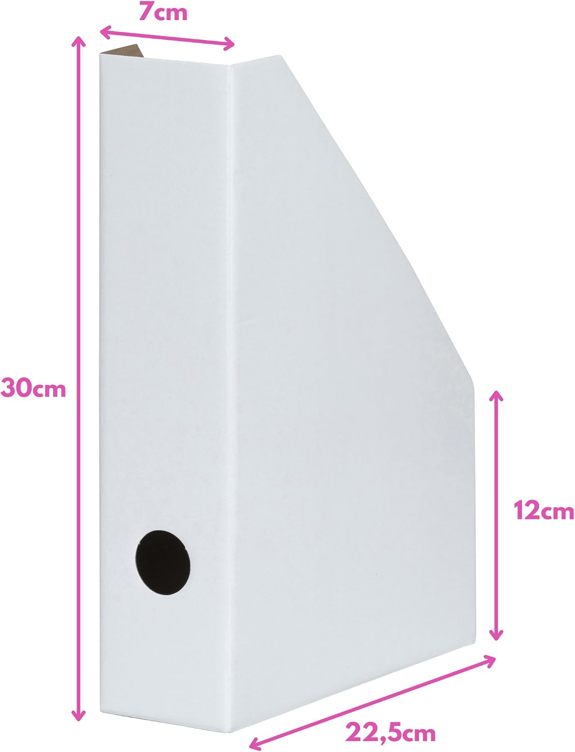 Detalle de LANDRÉ Stehsammler A4 – 5er-Pack, 7 cm Breite, Weiß, aus stabilem Karton