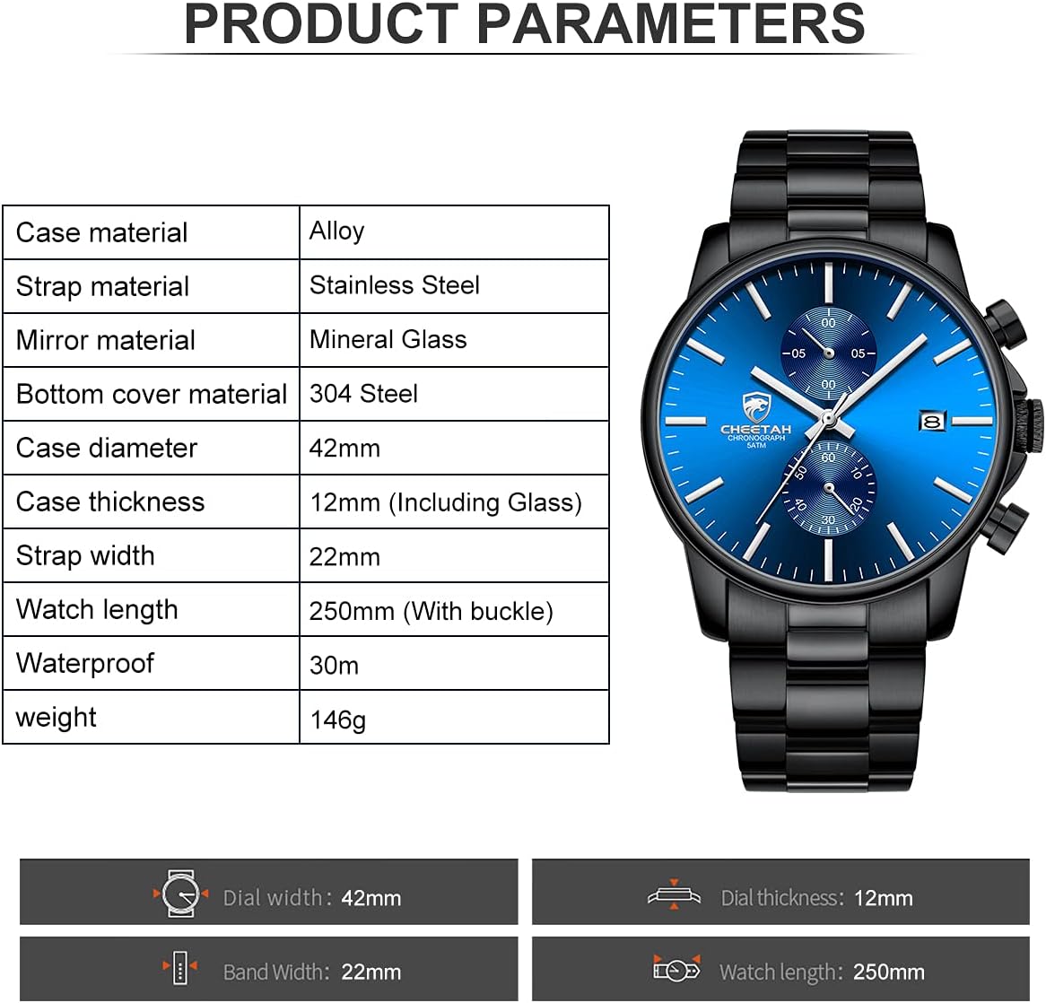 Thumbnail 3 de Affute Herrenuhr Chronograph 3 ATM