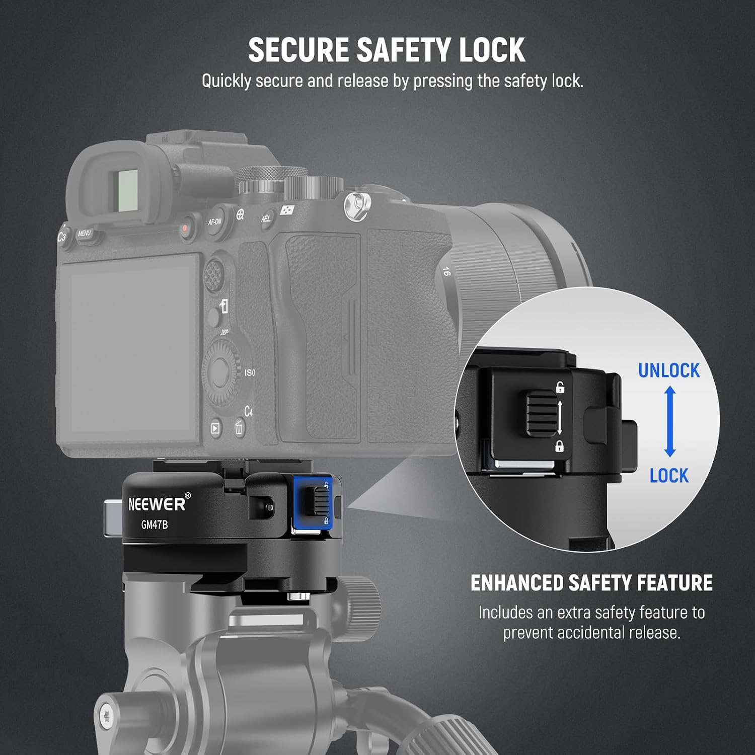 Thumbnail 4 de NEEWER GM47B Quick Release Plate for Arca‑Style Cameras