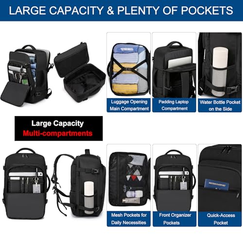 Thumbnail 2 de ENZOSUM Mochila de cabina 45x36x20 cm (30L) para avión y portátil 15.6" – Negro