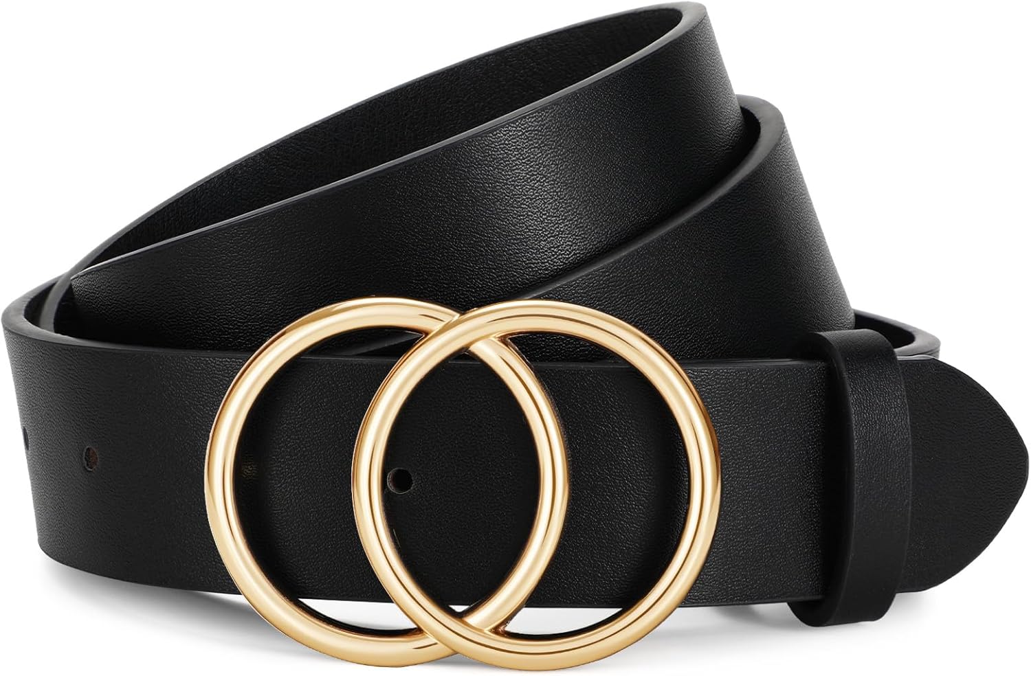 JasGood Damen Ledergürtel mit Doppel-O-Ring Schnalle (Vintage) für Jeans, Hosen & Kleider
