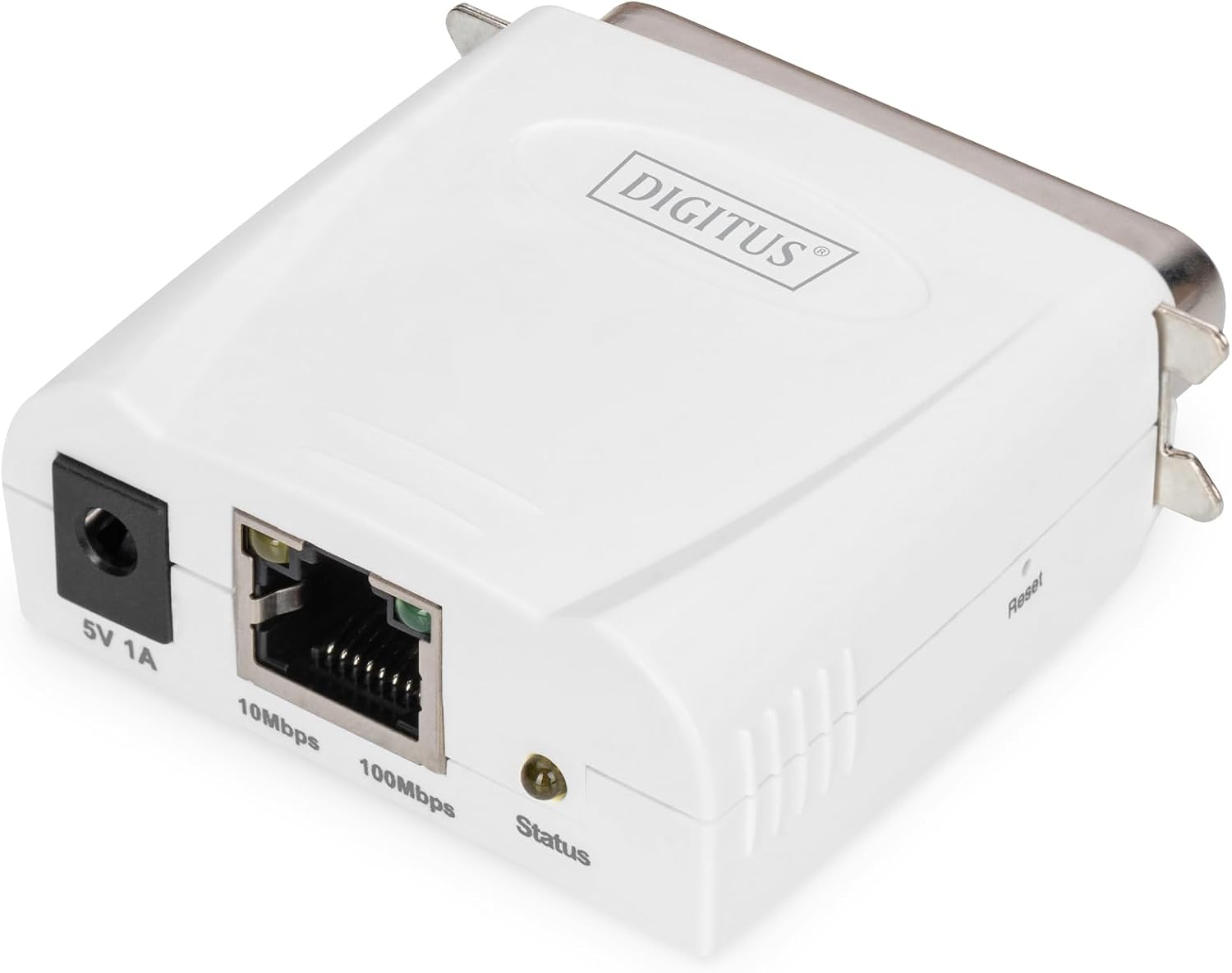 Detalle de DIGITUS DN-13001-1 – przewodowy serwer druku Fast Ethernet z portem równoległym