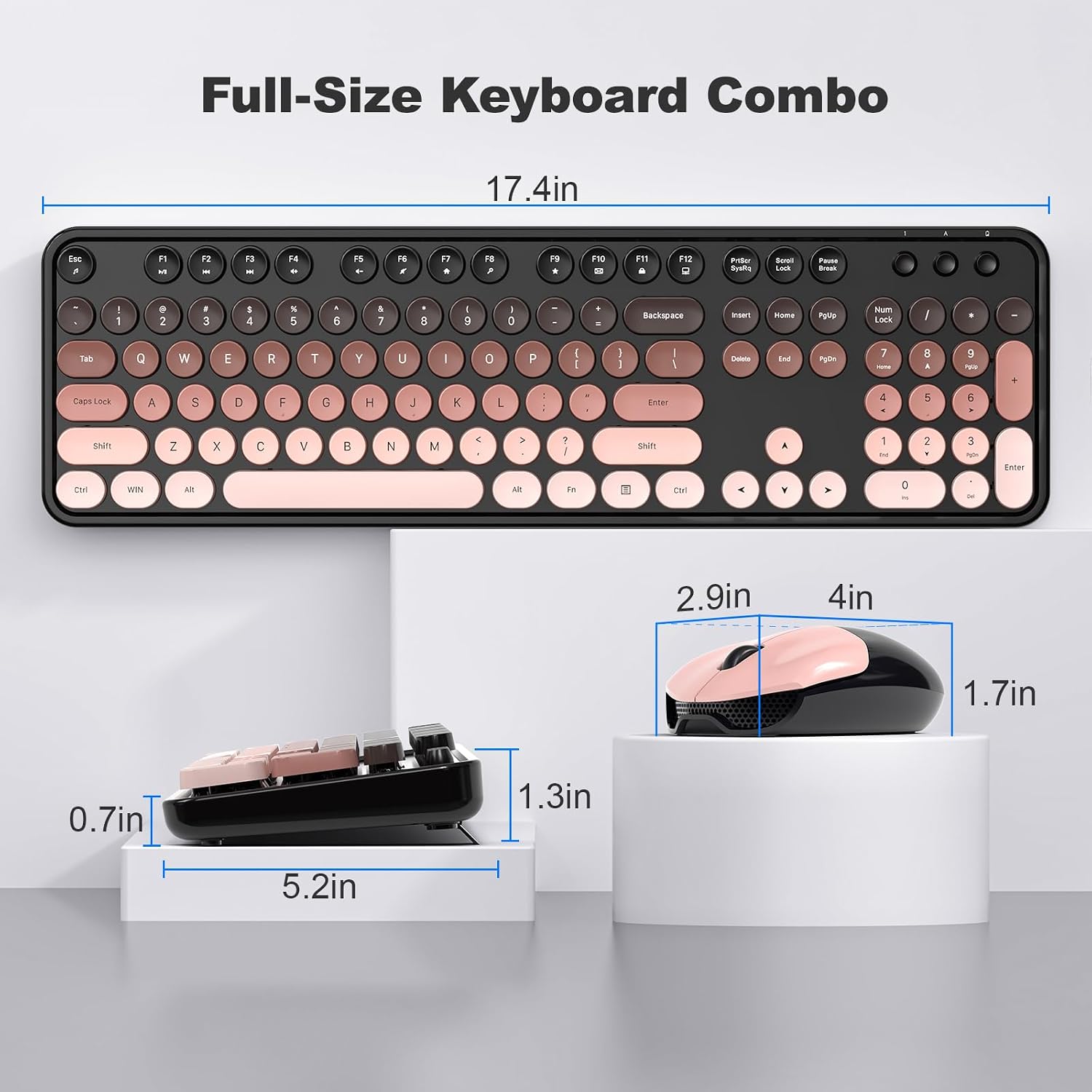 Thumbnail 6 de MOFII Wireless Keyboard and Mouse Combo: Full-Size 2.4G Plug-and-Play Set (Blackberry Gradient)
