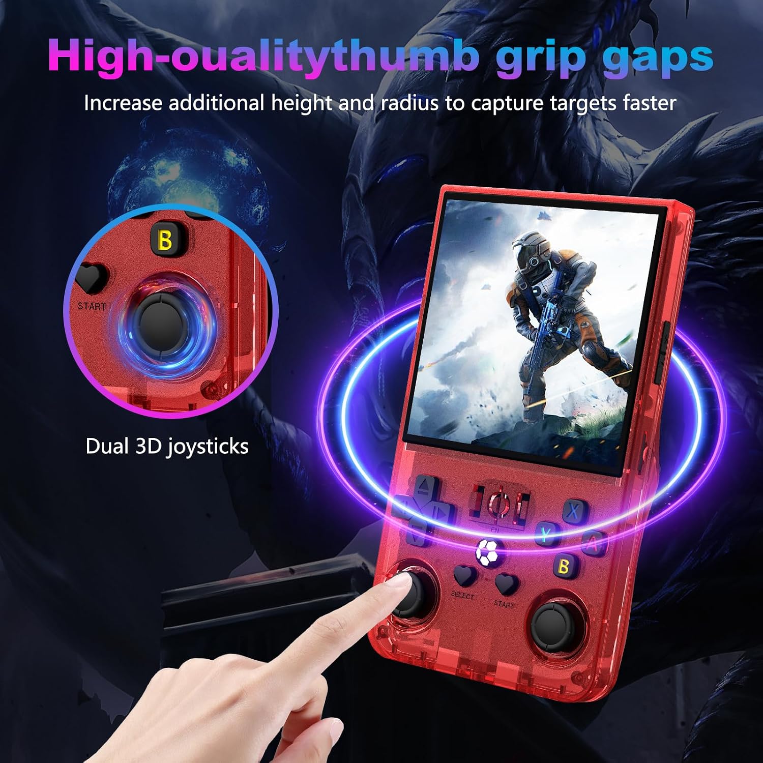 Detalle de R36MAX Retro Handheld Game Console – 64GB, 4.0" IPS, Open Source Linux