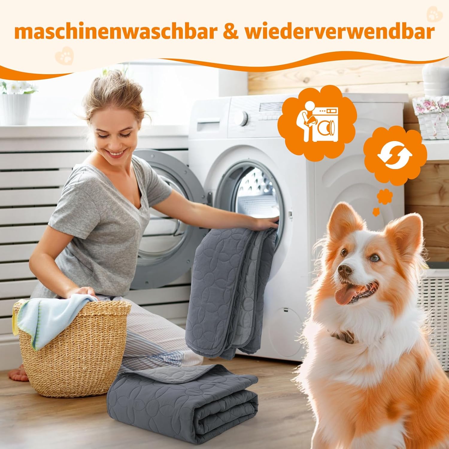 Thumbnail 6 de PICK FOR LIFE wasserdichte Hundedecke – beidseitig nutzbar als Schutz für Sofa, Bett und Auto