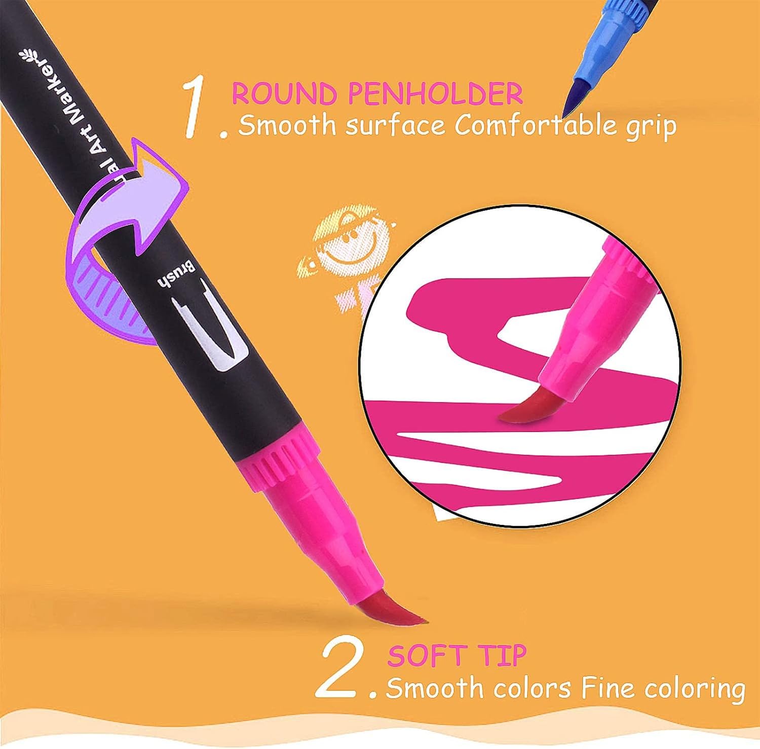 Thumbnail 2 de Laconile Colouring Pens (120) Dual Tip Brush Pens – water-based colour markers for calligraphy, drawing & colour books