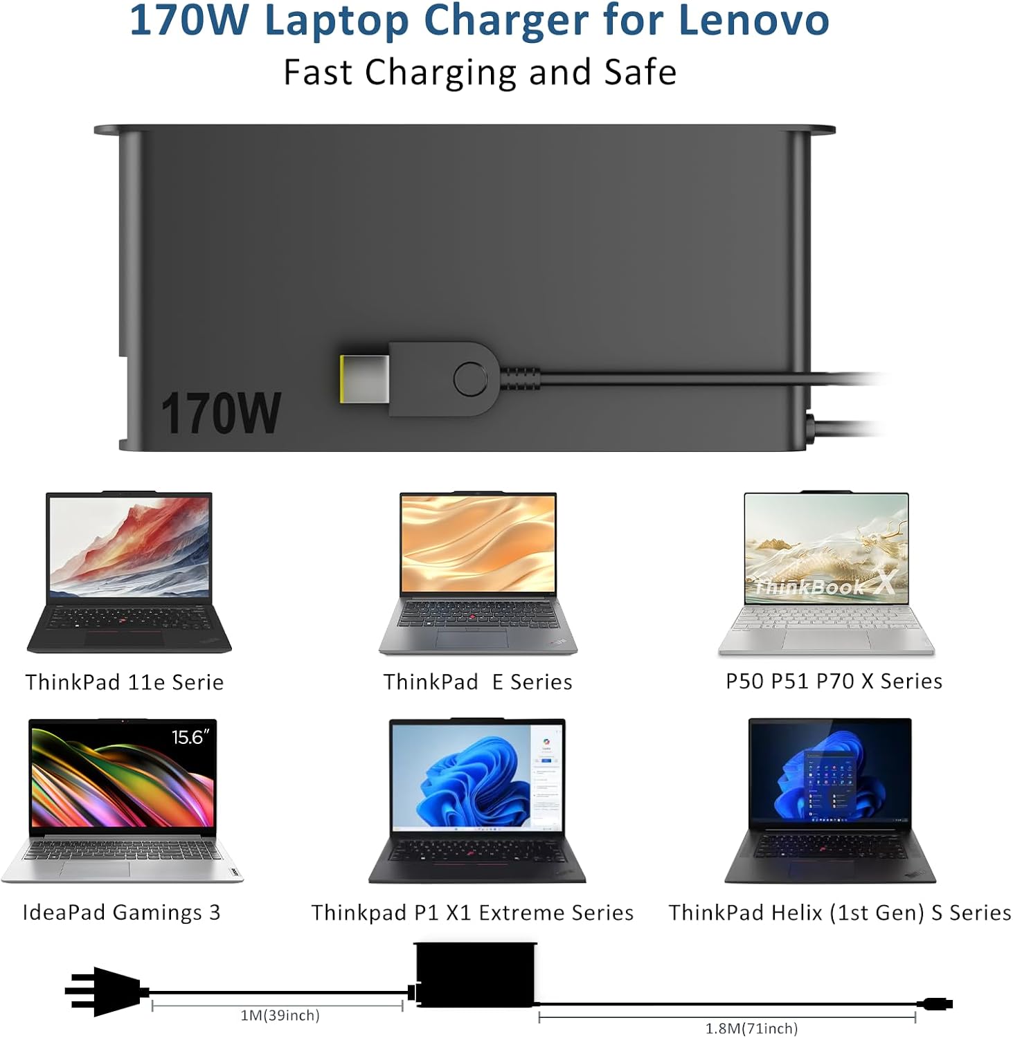 Thumbnail 3 de Chargeur 170W Slim Tip pour Lenovo ThinkPad, Legion Slim 5 et Yoga Pro 9i