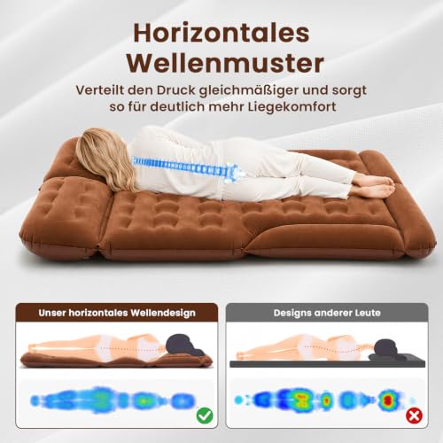 Thumbnail 5 de Ytaoeo Auto Luftmatratze 185x130x15 cm – Aufblasbares Campingbett für Traveling