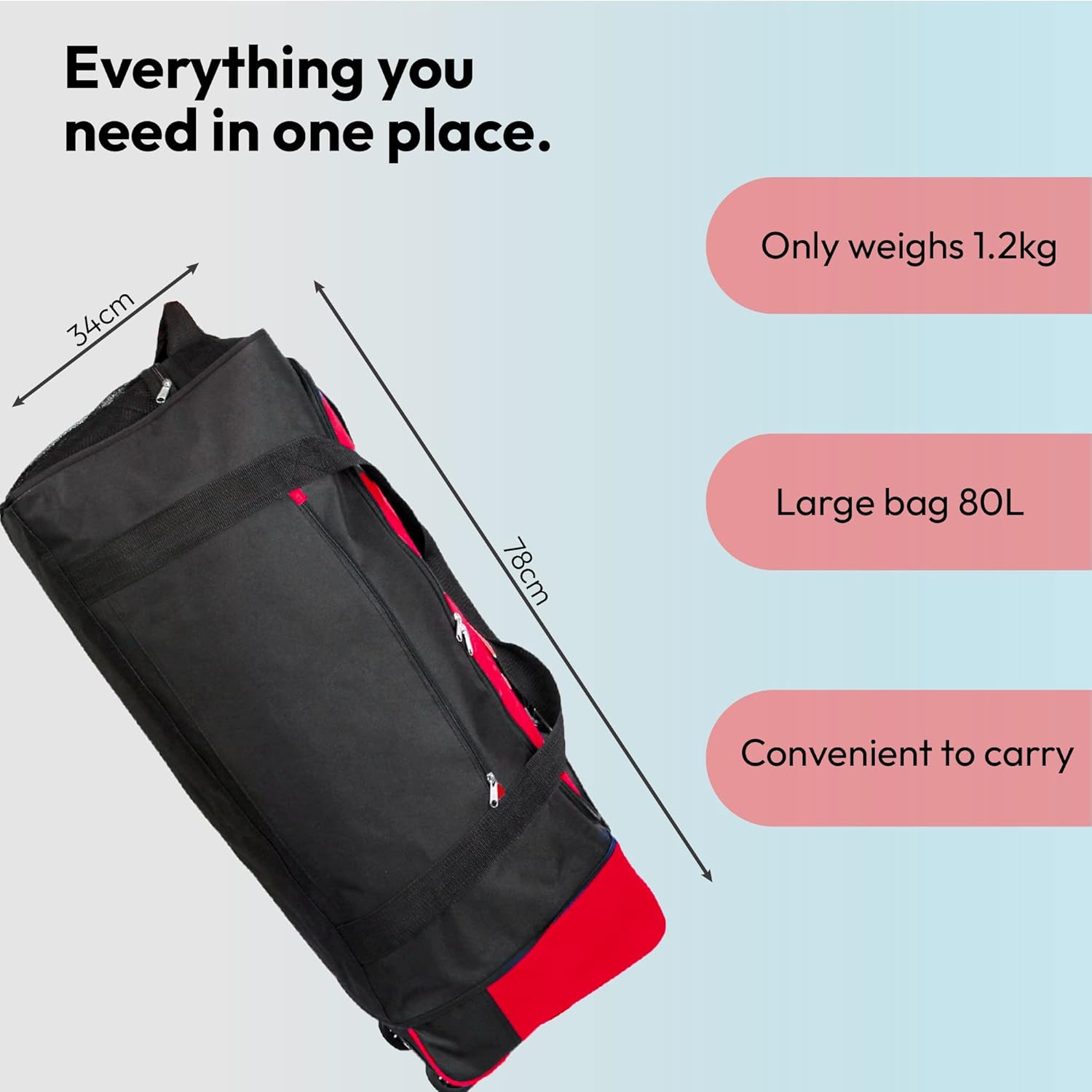 Thumbnail 5 de iN Suitcase Large 80L foldable wheeled holdall