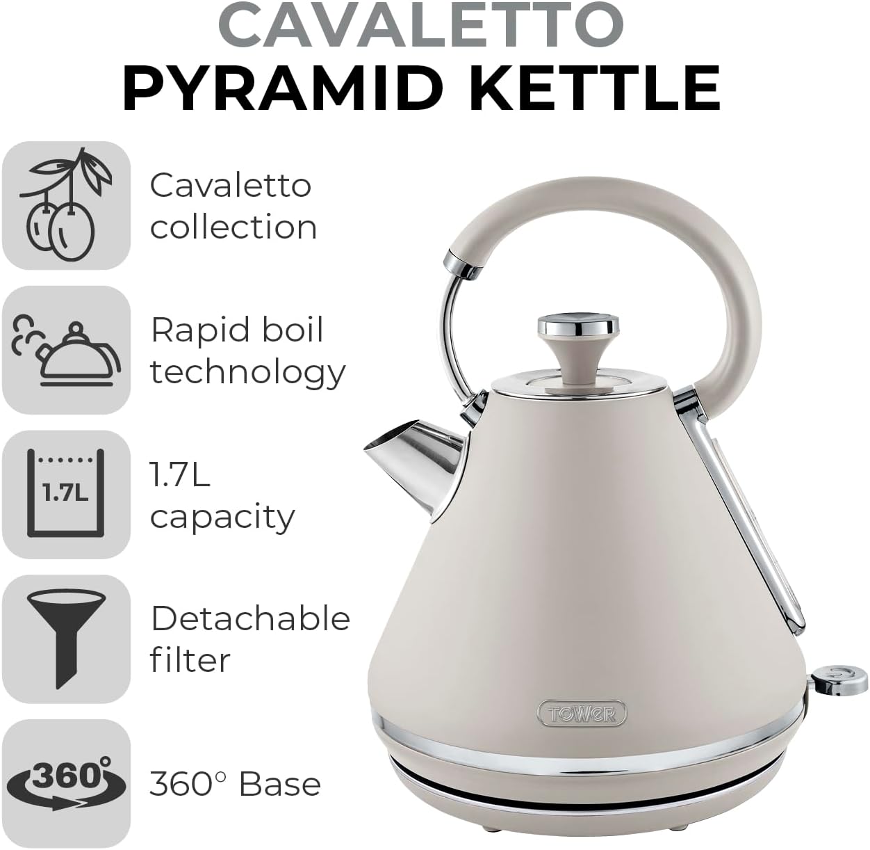 Detalle 2 de Tower Cavaletto Pyramid Kettle 1.7L 3000W