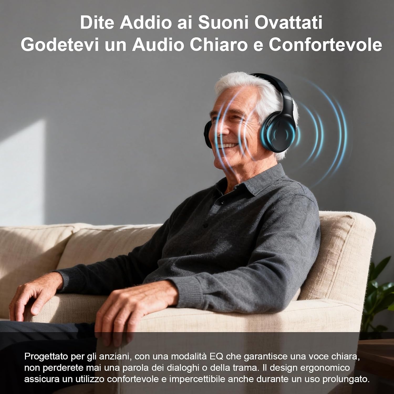 Detalle de RETRADEKING Cuffie senza fili per TV con trasmettitore 2.4G/BT 5.4 e 40 mm driver