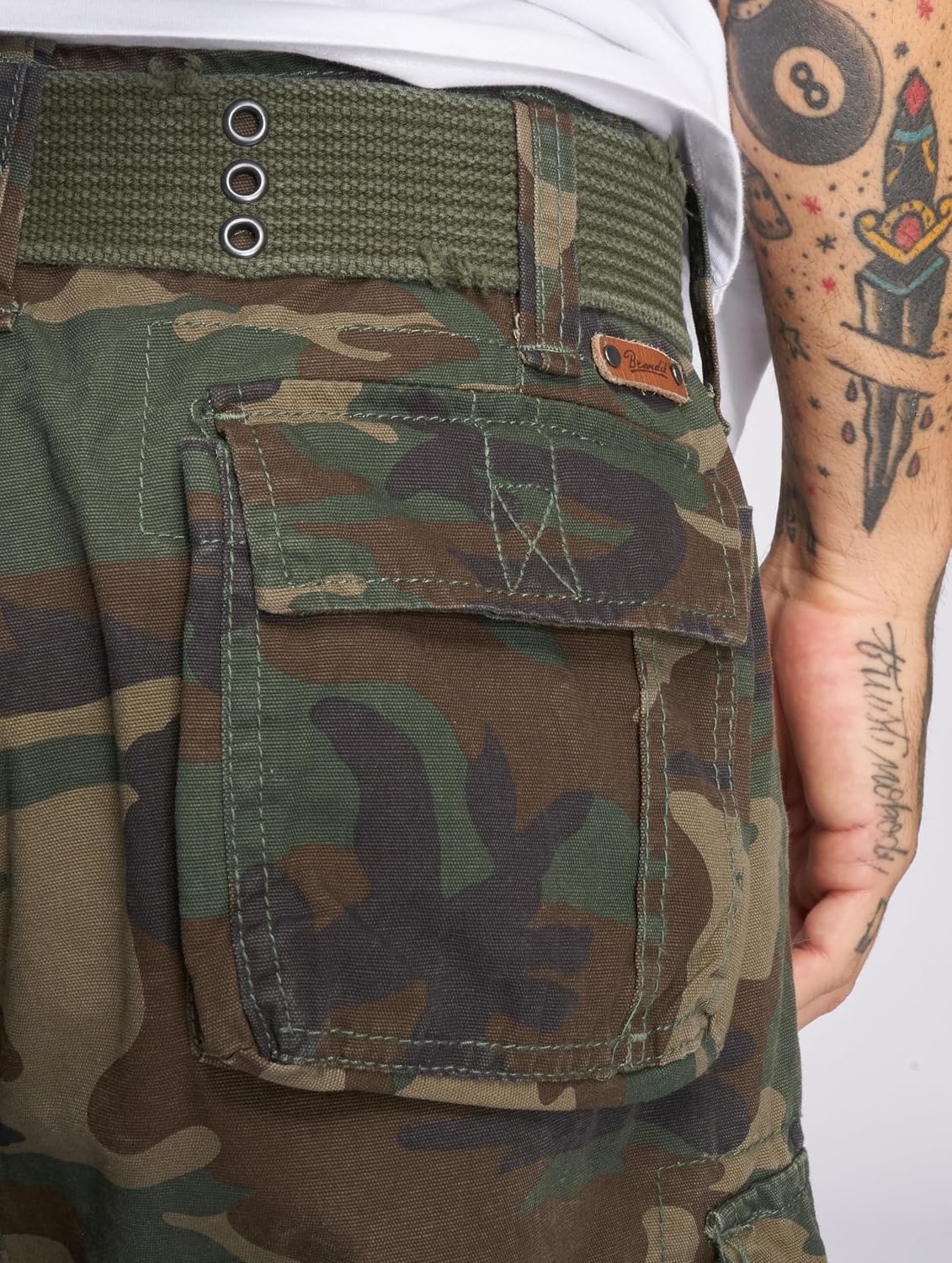 Detalle de Brandit Herren Savage Vintage Cargo Shorts – robuste Vintage-Cargoshorts mit echtem Used-Look