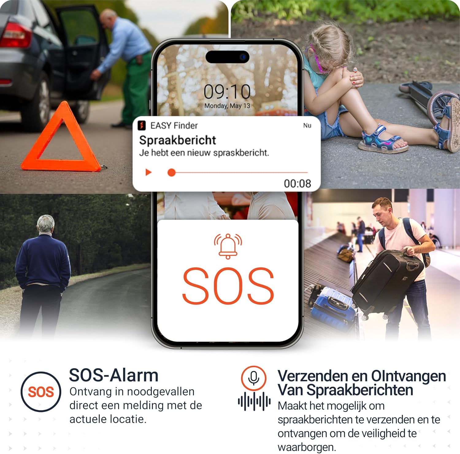 Detalle 2 de PAJ Easy Finder 4G gps-tracker met SOS-knop, spraakberichten en virtueel hek