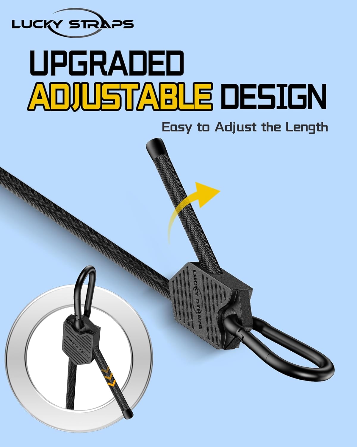Detalle 2 de Adjustable Carabiner Bungee Cords 48 in