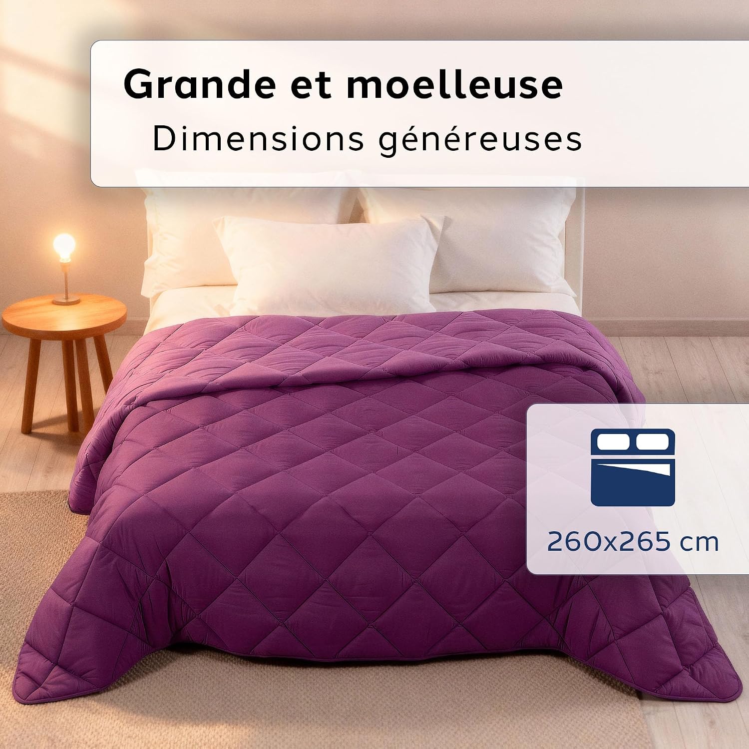 Detalle de Caleffi - Couette Douce : duvet chaud et respirant, toutes saisons (170x265 cm, 220x265 cm, 260x265 cm) et lavage en machine