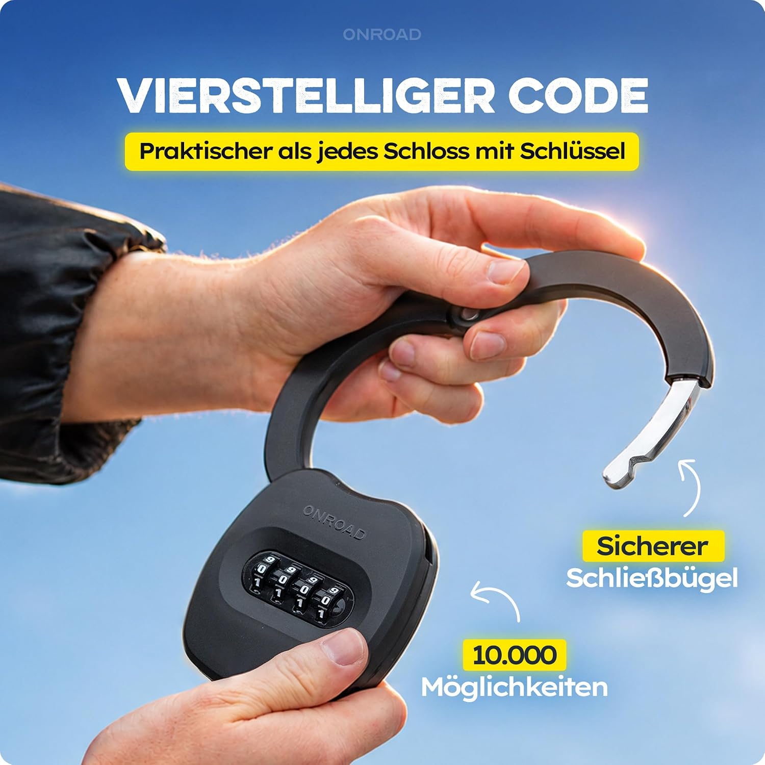 Detalle de SNAPSAFE E-Scooter Schloss mit Tasche – Zahlenschloss aus gehärtetem Stahl für E-Roller, inklusive Recovery-Funktion