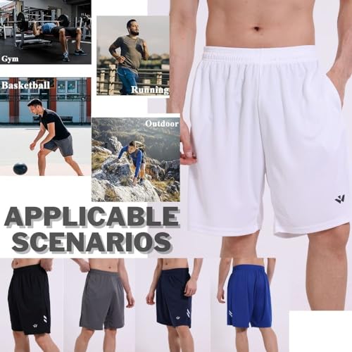 Thumbnail 4 de Fovdtaa — Confezione da 5 pantaloncini sportivi da uomo con tasche ed elastico in vita, asciugatura rapida, taglia XL