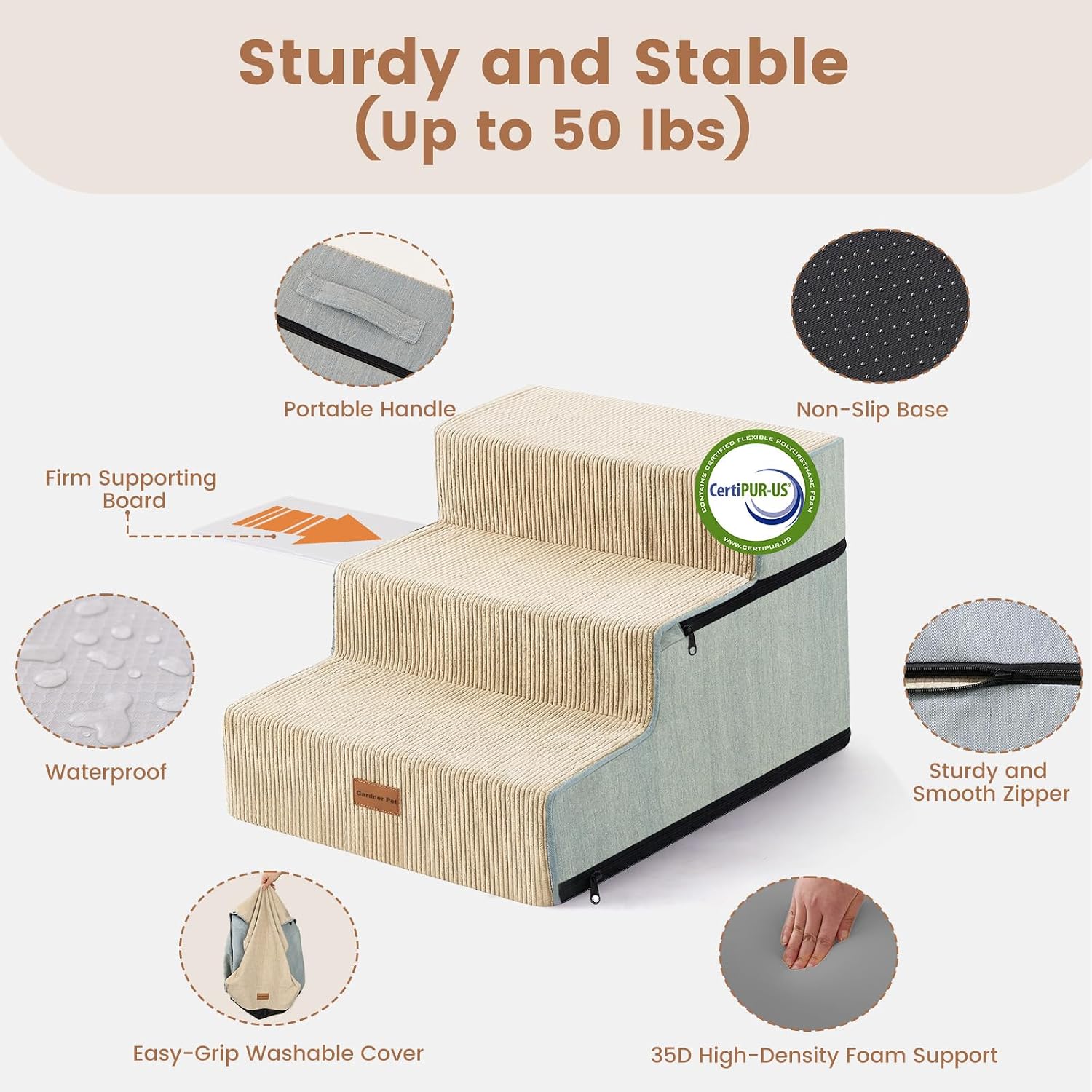 Detalle 2 de Gardner Pet Dog Ramp 35cm, 3-Step
