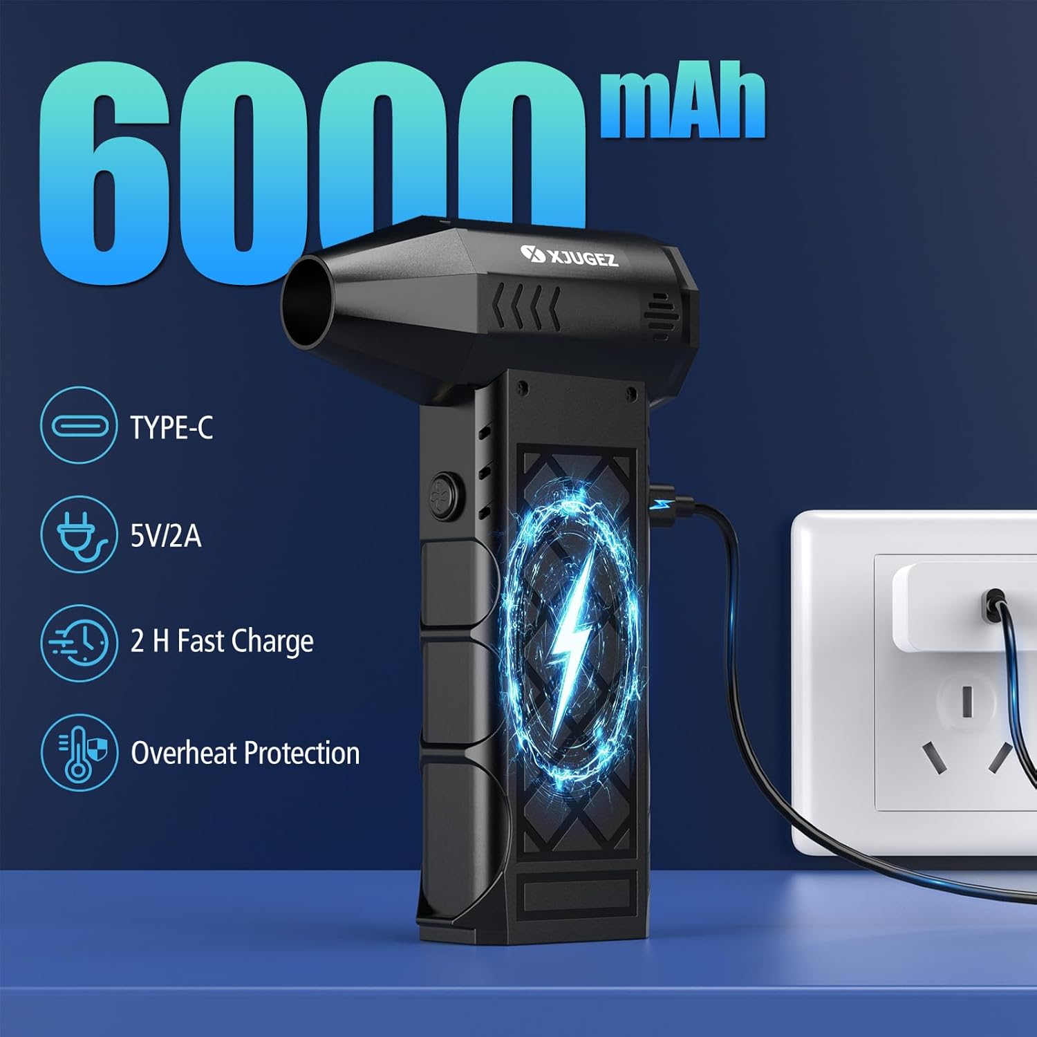Thumbnail 5 de XJUGEZ Soplador de Polvo Eléctrico 4 Velocidades