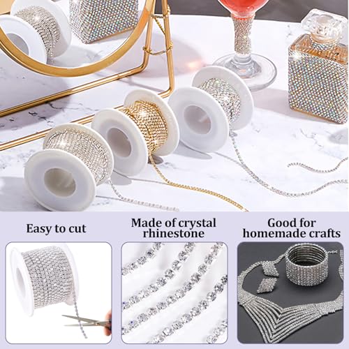 Detalle de Blinginbox Crystal 2mm Rhinestone Chain – 10 Yards for DIY Decor