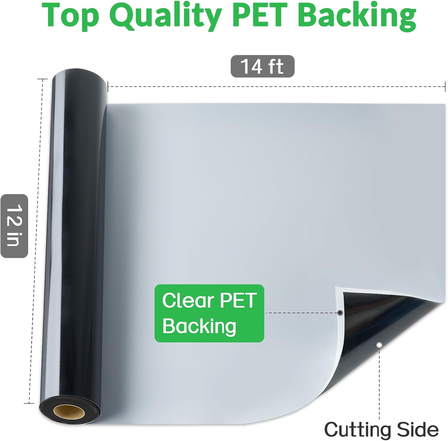 Detalle de Shiny Red Permanent Vinyl Roll (12 in x 14 ft) with Clear PET Backing