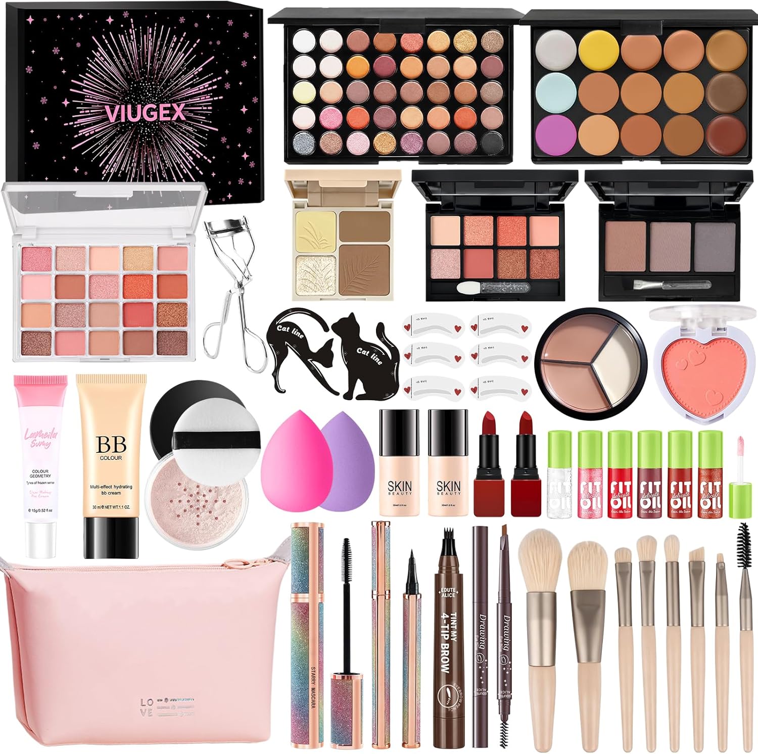 Detalle de Coffret Maquillage Femme – Kit complet, cadeau indispensable pour un look soigné
