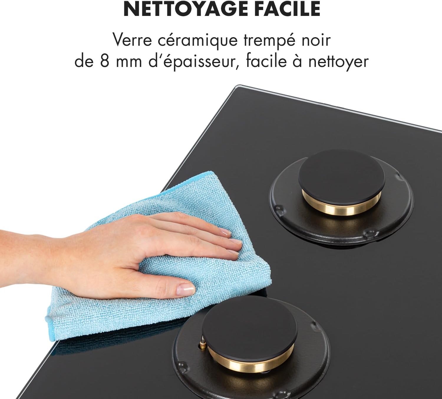 Detalle 2 de Klarstein Goldflame CP11-Goldflame-4 gaskookplaat, 4 messing branders, 60 cm