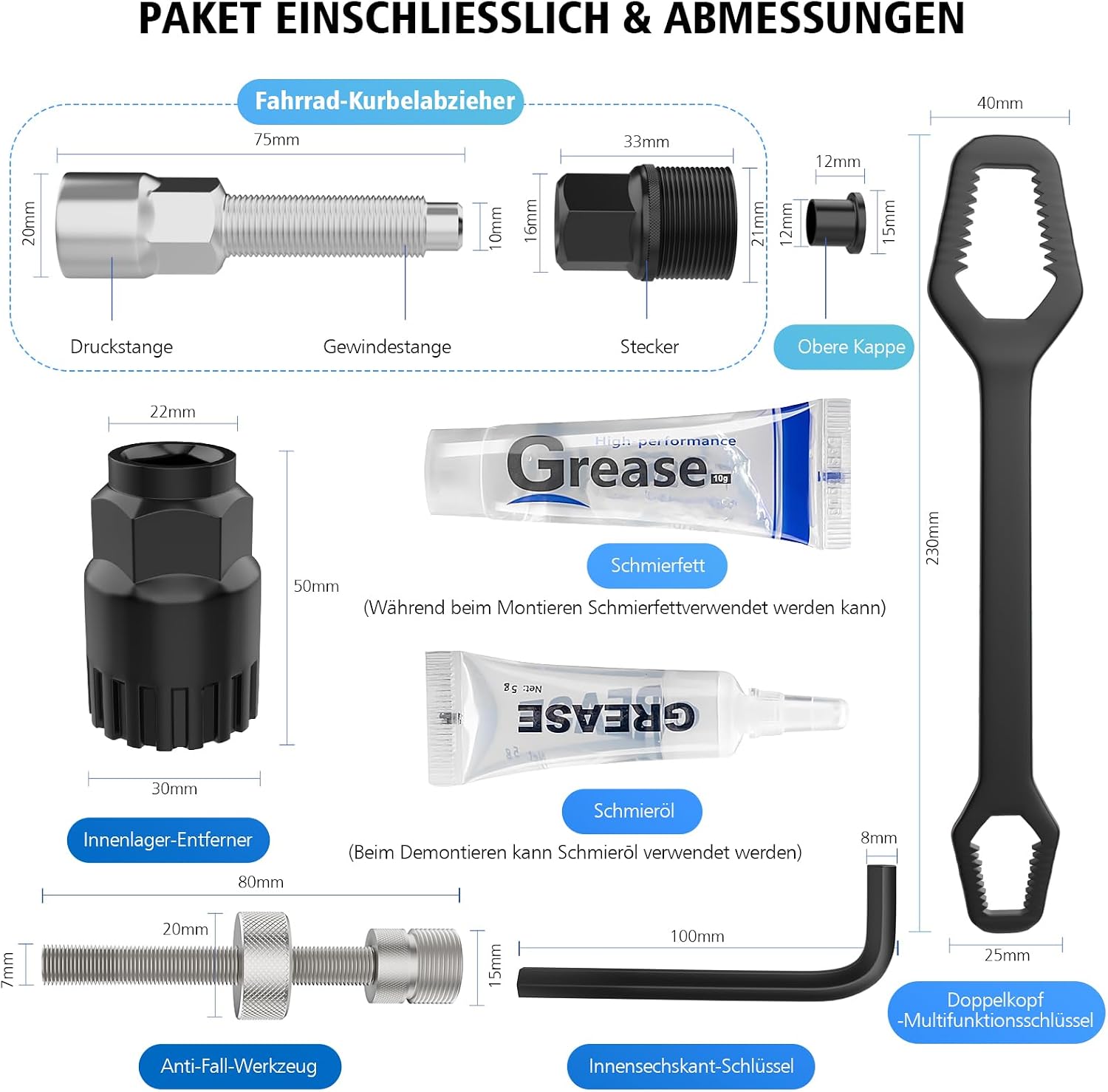 Detalle de Scalnuvyyh XT10SJZZ-11504661 cranktrekkerset voor vierkante en gesplinde trapassen