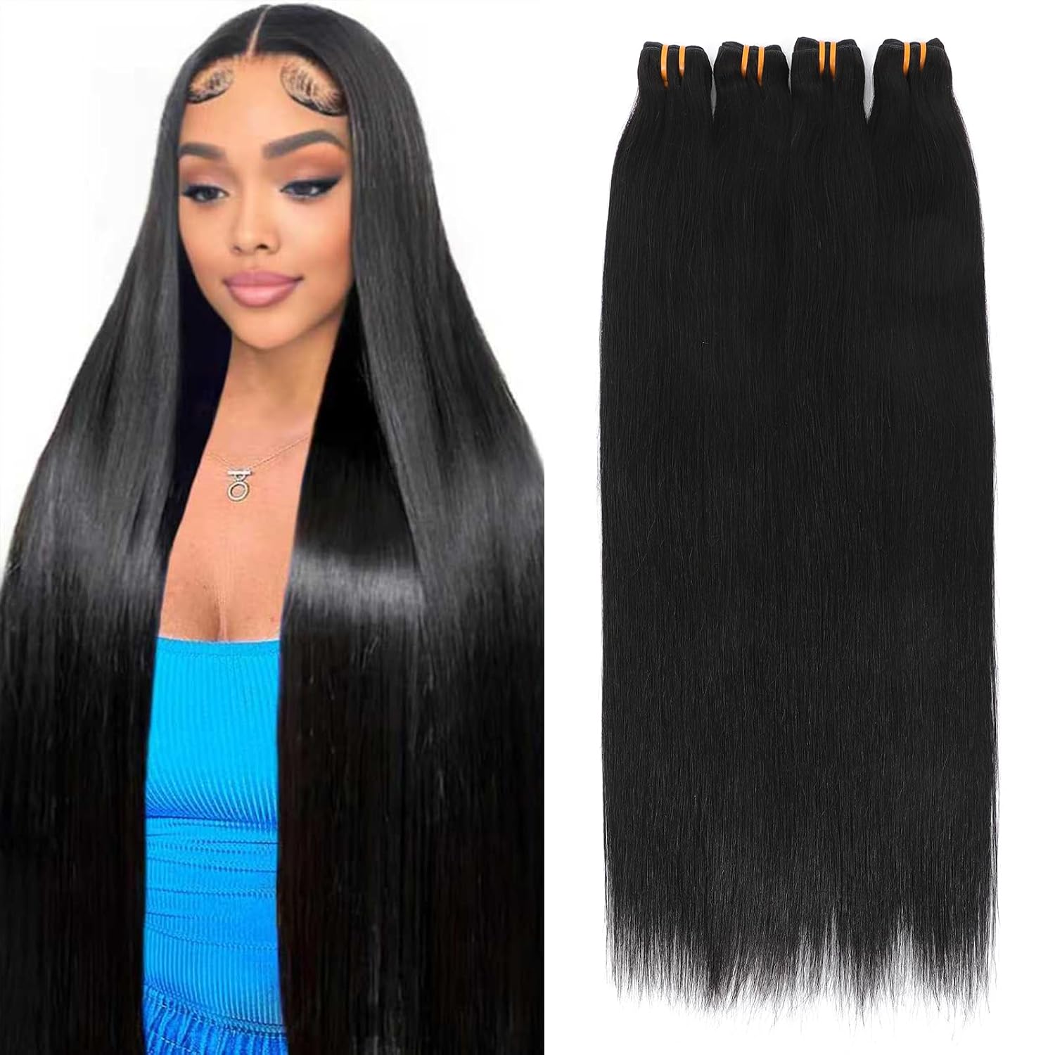 Thumbnail 6 de Missking 16A Raw Burmese Virgin Straight Hair Bundles (3 x 18-inch) for Durable, Natural-Looking Extensions