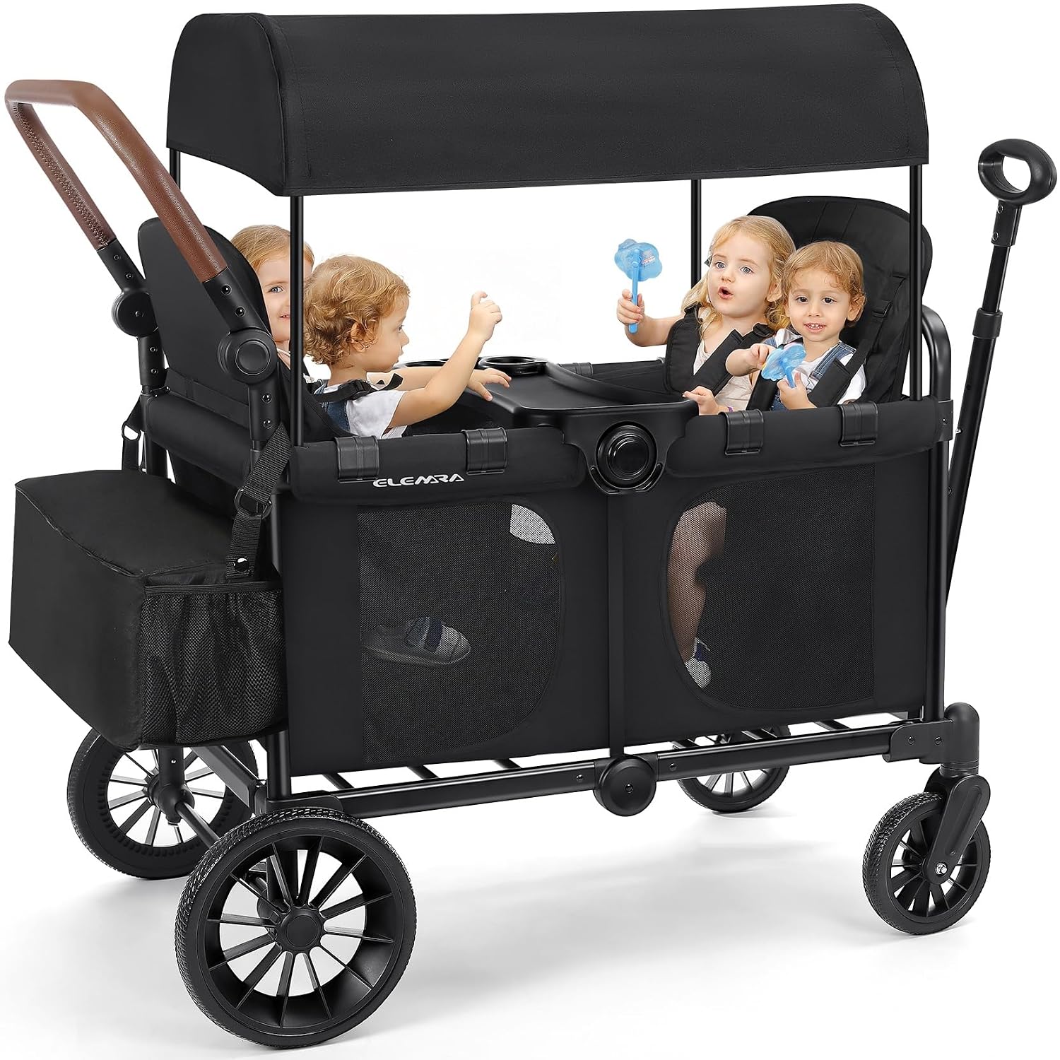 Detalle de ELEMARA Wagon Stroller 4-Seater, Foldable All-Terrain 🚼