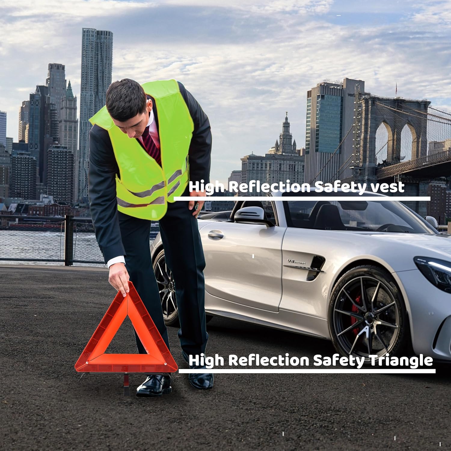 Detalle 2 de Auto Notfall Kit 4‑in‑1 mit Warndreieck