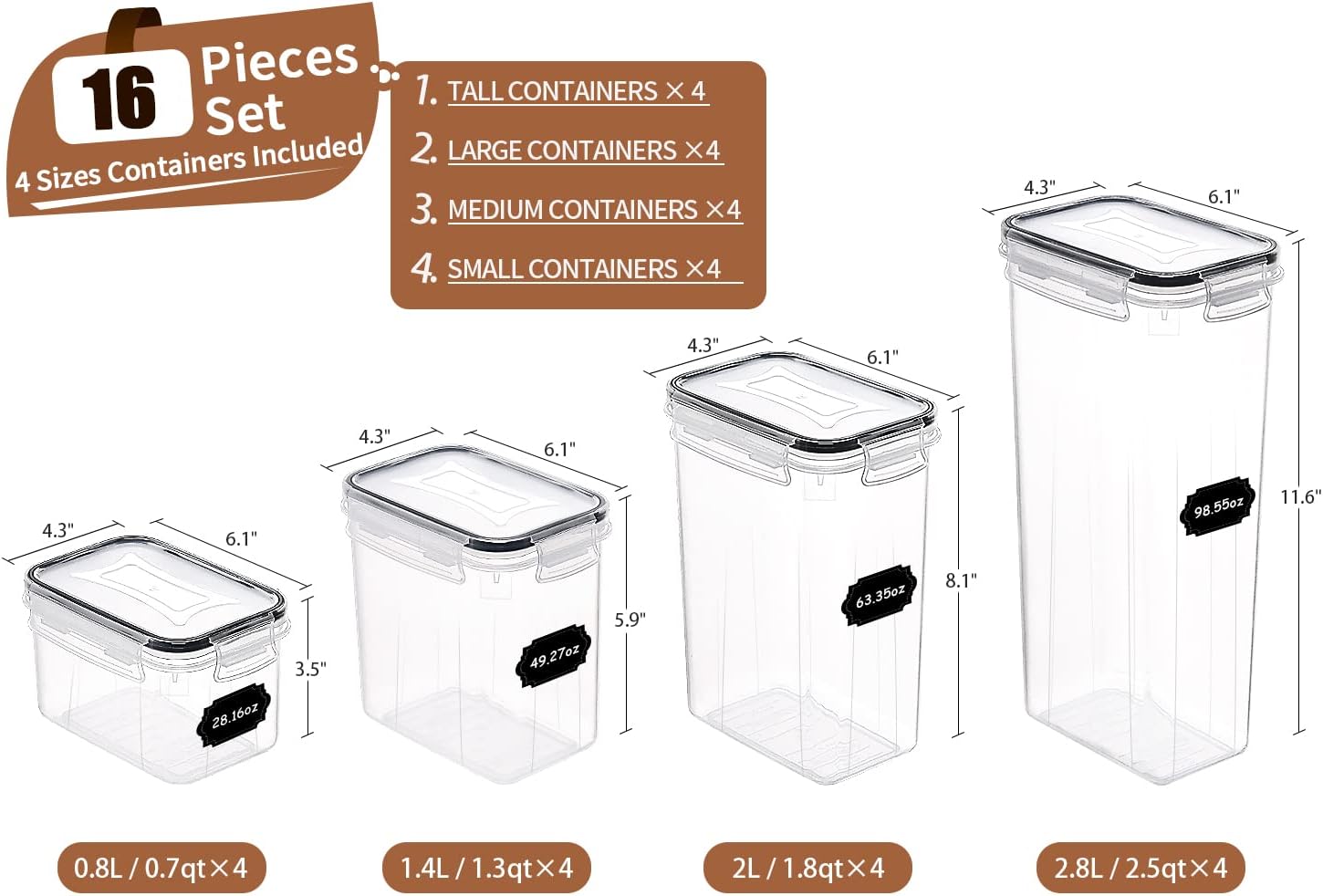 Detalle 2 de PRAKI food storage containers, BPA-free plastic