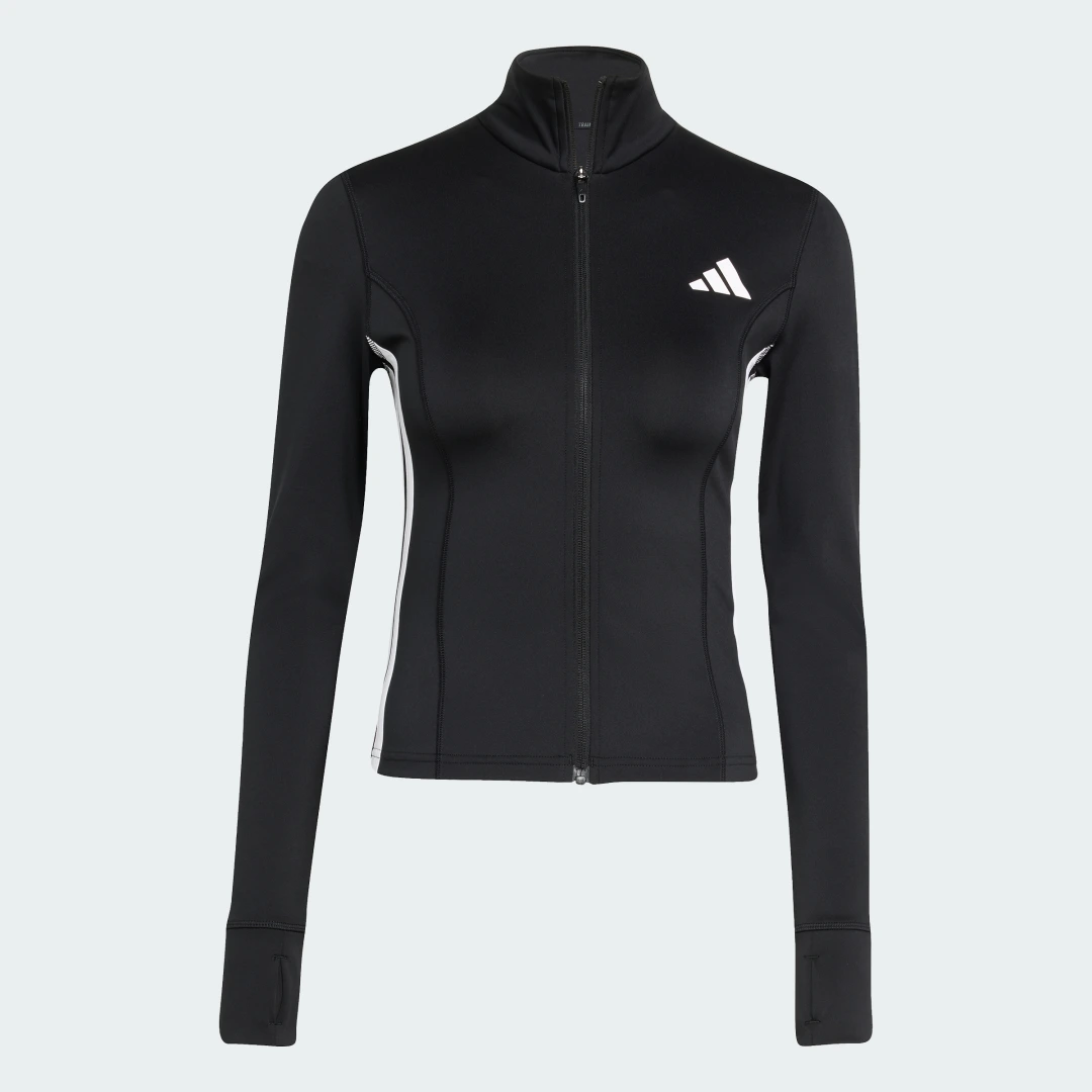Detalle 2 de Chaqueta de entrenamiento con cremallera Essentials 3 Stripes de Adidas — Negro