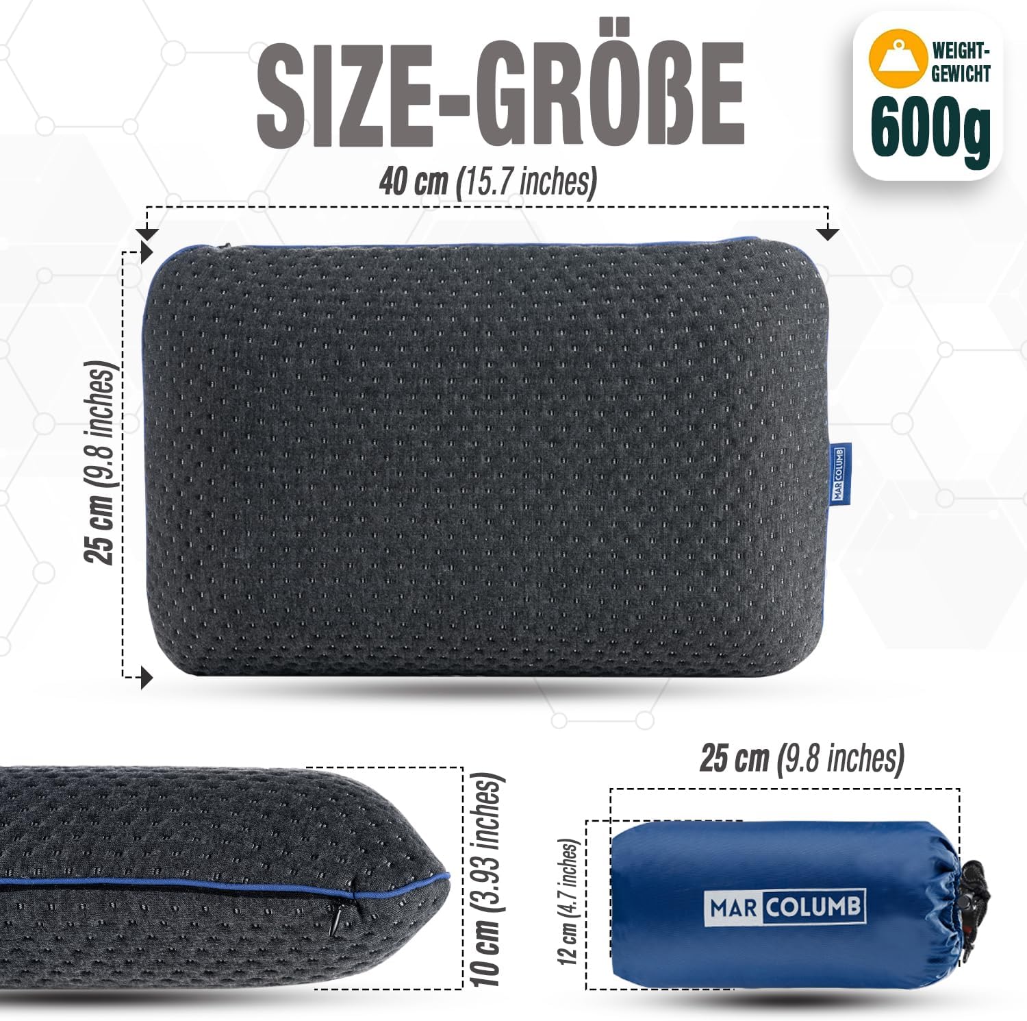 Detalle de Marcolumb Cuscino da viaggio: supporto ergonomico in memory foam con federa termoregolante