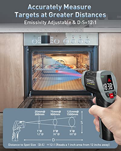 Thumbnail 4 de Eventek Thermomètre infrarouge 3 en 1 -50°C~600°C ⚙