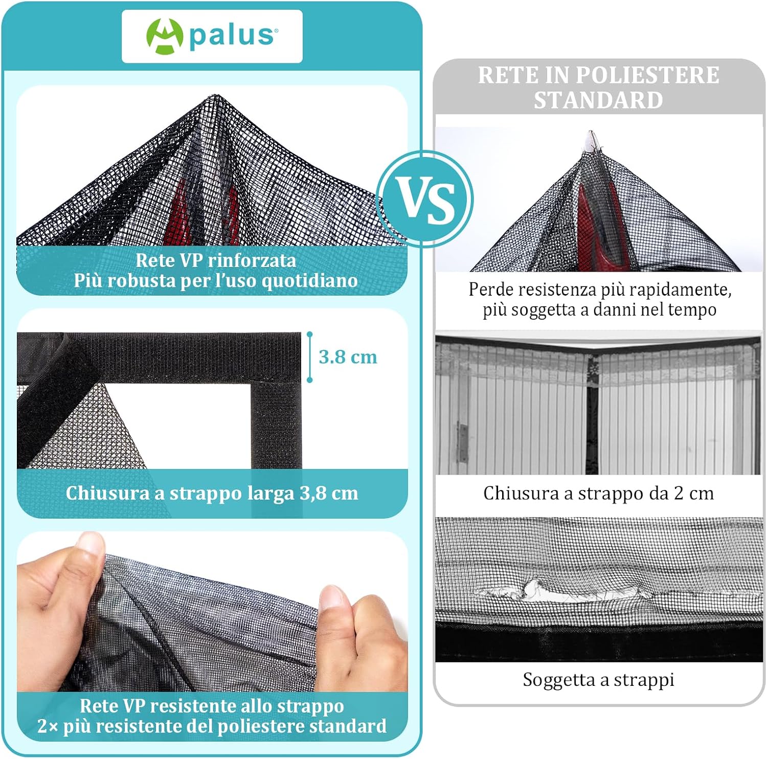 Thumbnail 6 de Apalus VP zanzariera magnetica per porta balcone 100×220 cm, magneti più forti e fascia auto-adesiva